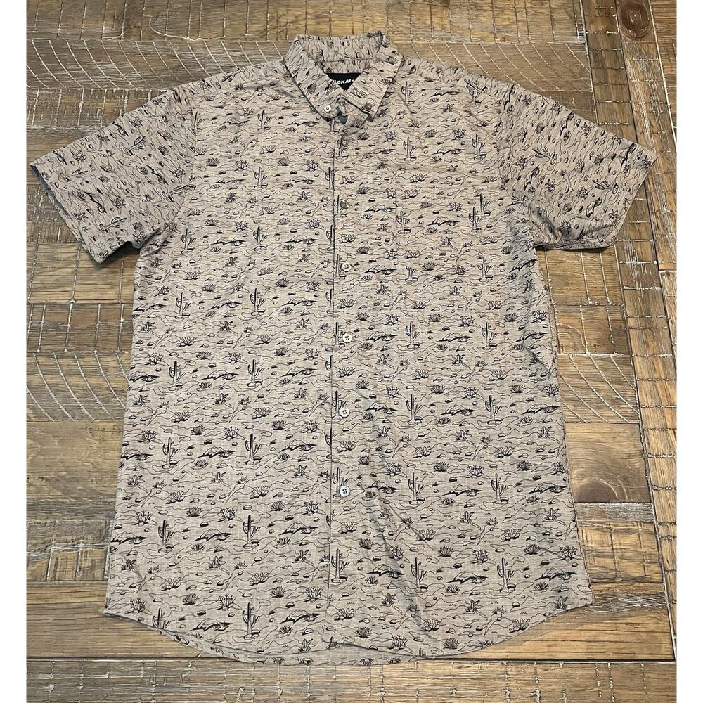 Molokai Surf Co Men’s Button Down Shirt Desert Print Size Medium